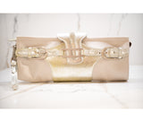 Jimmy Choo Silver Satin Evening Clutch
