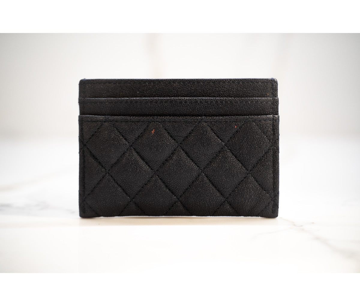 Chanel Blue Caviar Quilted Leather Boy Card Holder