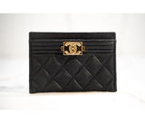 Chanel Caviar Quilted Leather Boy Card Holder