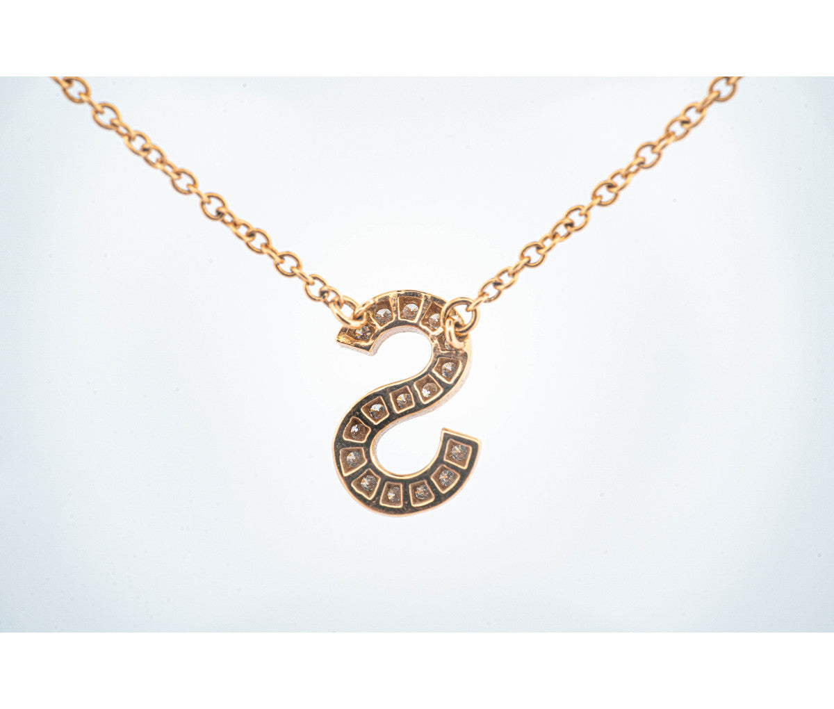 Tiffany & Co 18K Diamond Alphabet Letter 'S' Pendant Necklace