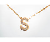 Tiffany & Co 18K Diamond Alphabet Letter 'S' Pendant Necklace