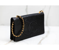 Chanel Black Caviar Leather Timeless Wallet On Chain