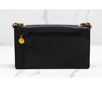 Chanel Black Caviar Leather Timeless Wallet On Chain