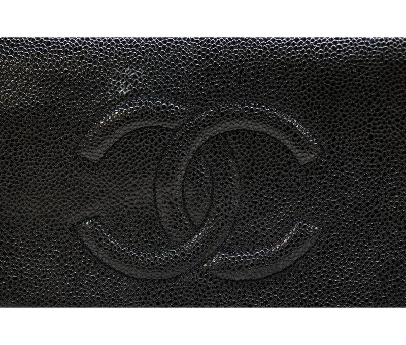 Chanel Black Caviar Leather Timeless Wallet On Chain