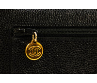 Chanel Black Caviar Leather Timeless Wallet On Chain