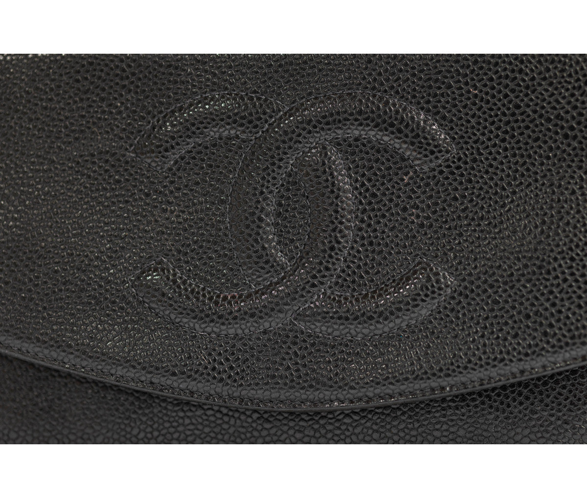 Chanel Black Caviar Leather Timeless Wallet On Chain