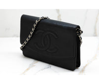 Chanel Black Caviar Leather Timeless Wallet On Chain
