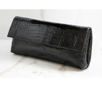 Nancy Gonzalez Black Crocodile Evening Clutch
