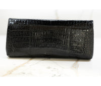 Nancy Gonzalez Black Crocodile Evening Clutch