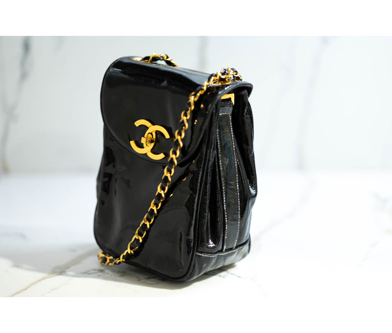 Chanel Vintage Patent Leather Mini Crossbody