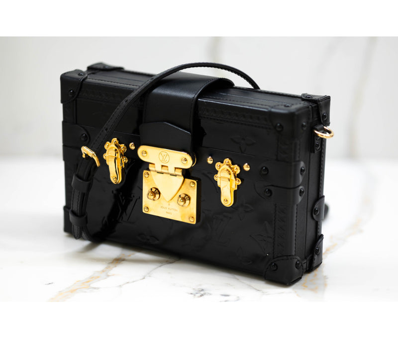 Louis Vuitton Black Vernis Leather Petite Malle Crossody
