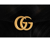 Gucci Black Velvet Small Marmont Shoulder Bag