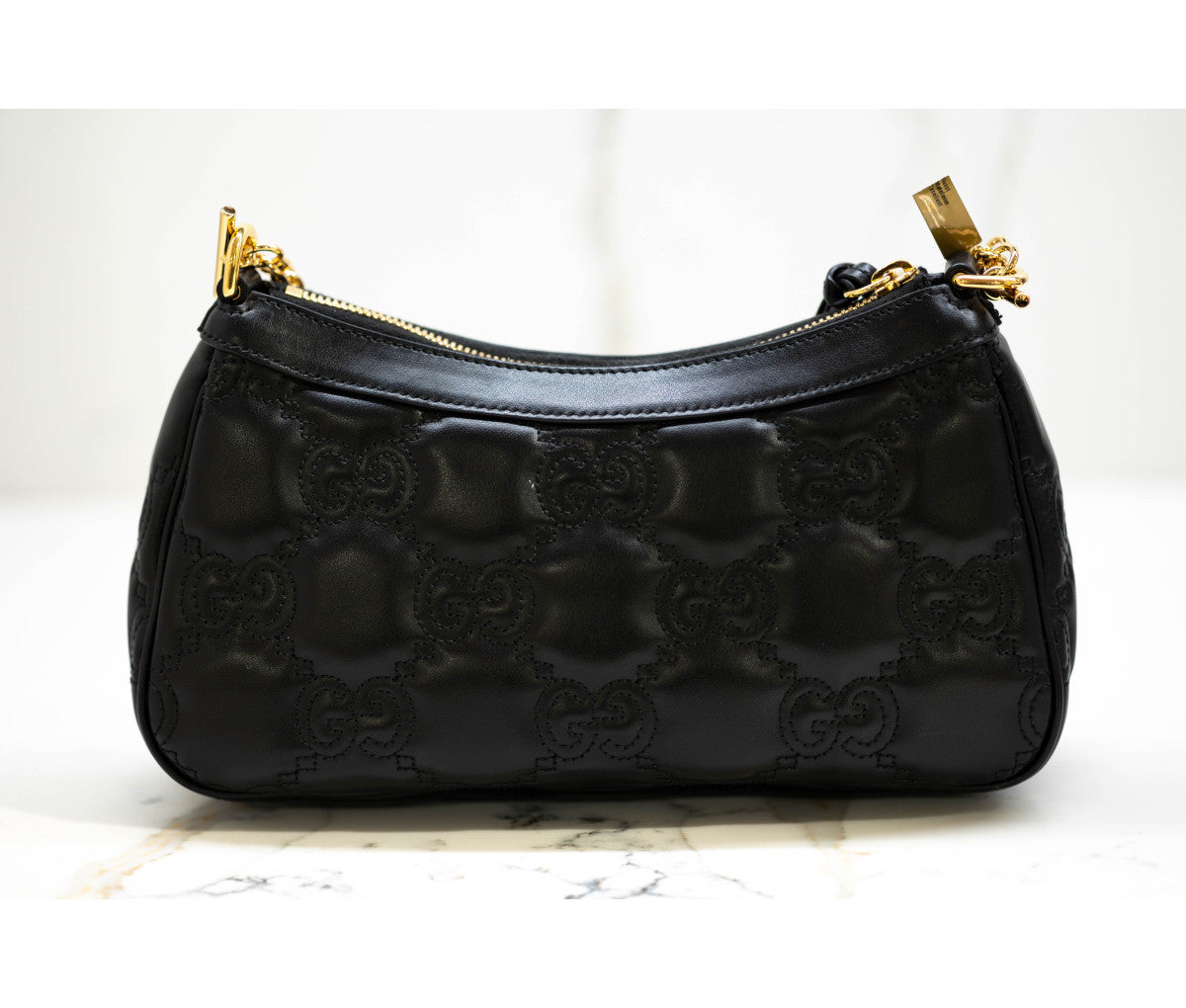 Gucci Black GG Leather Matelasse Small Shoulder Bag