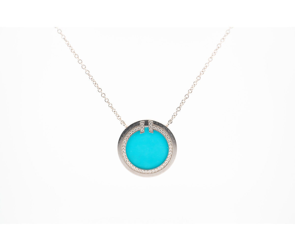 Tiffany & Co Diamond and Turquoise Circle Pendant