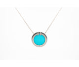 Tiffany & Co Diamond and Turquoise Circle Pendant