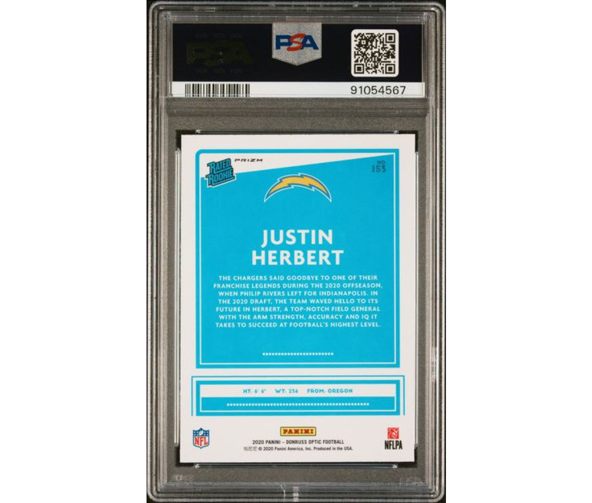 2020 Panini Donruss Optic Pink Justin Herbert Rookie PSA 10