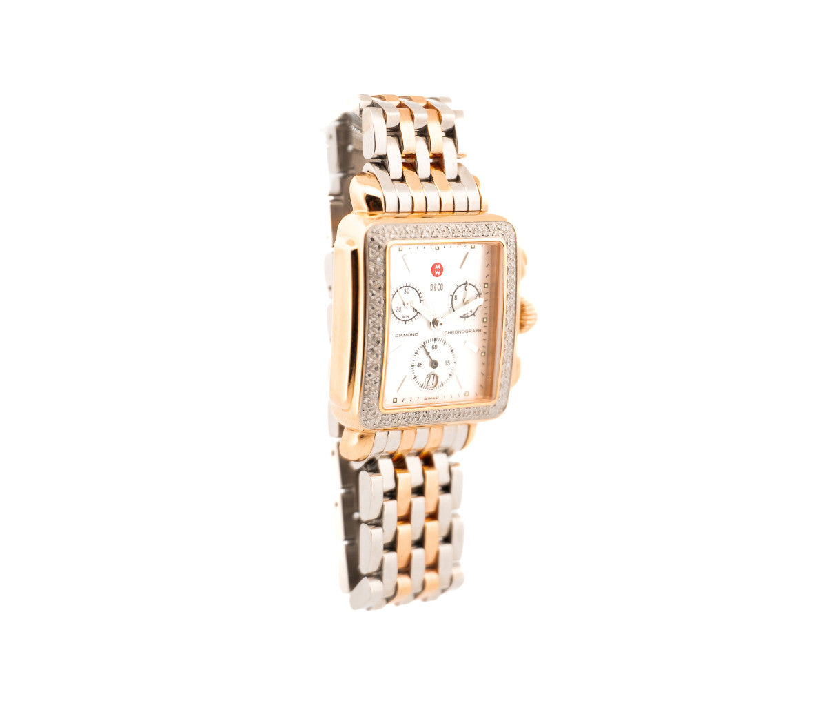 Michele Two Tone MOP Diamond Chronograph Deco