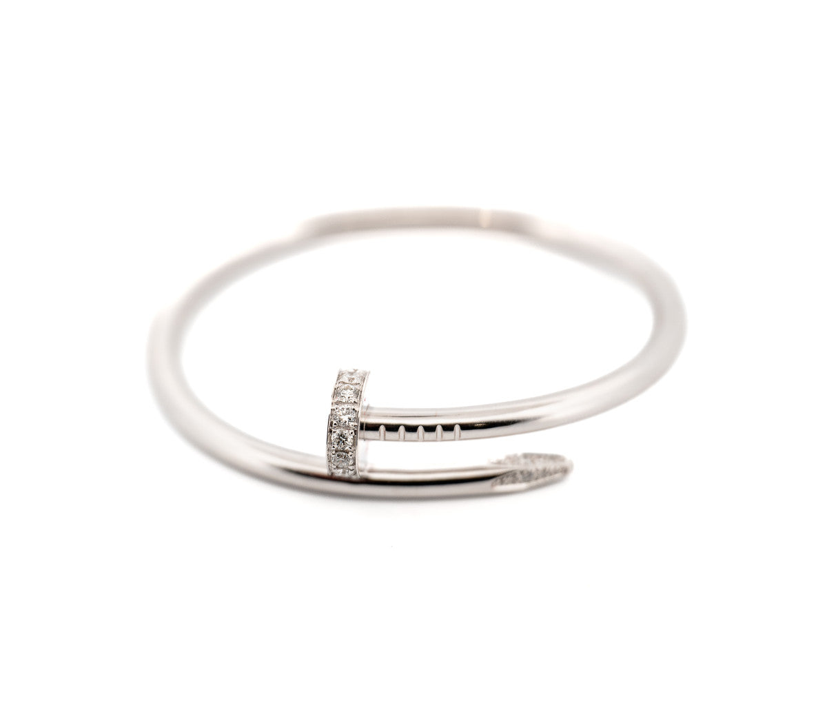 Cartier 18k White Gold Diamind Juste Un Clou Nail Bracelet