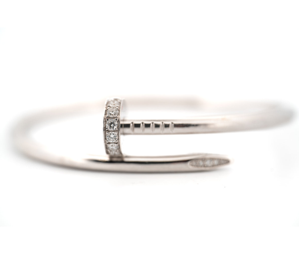 Cartier 18K White Gold Diamond Juste Un Clou Nail Bracelet