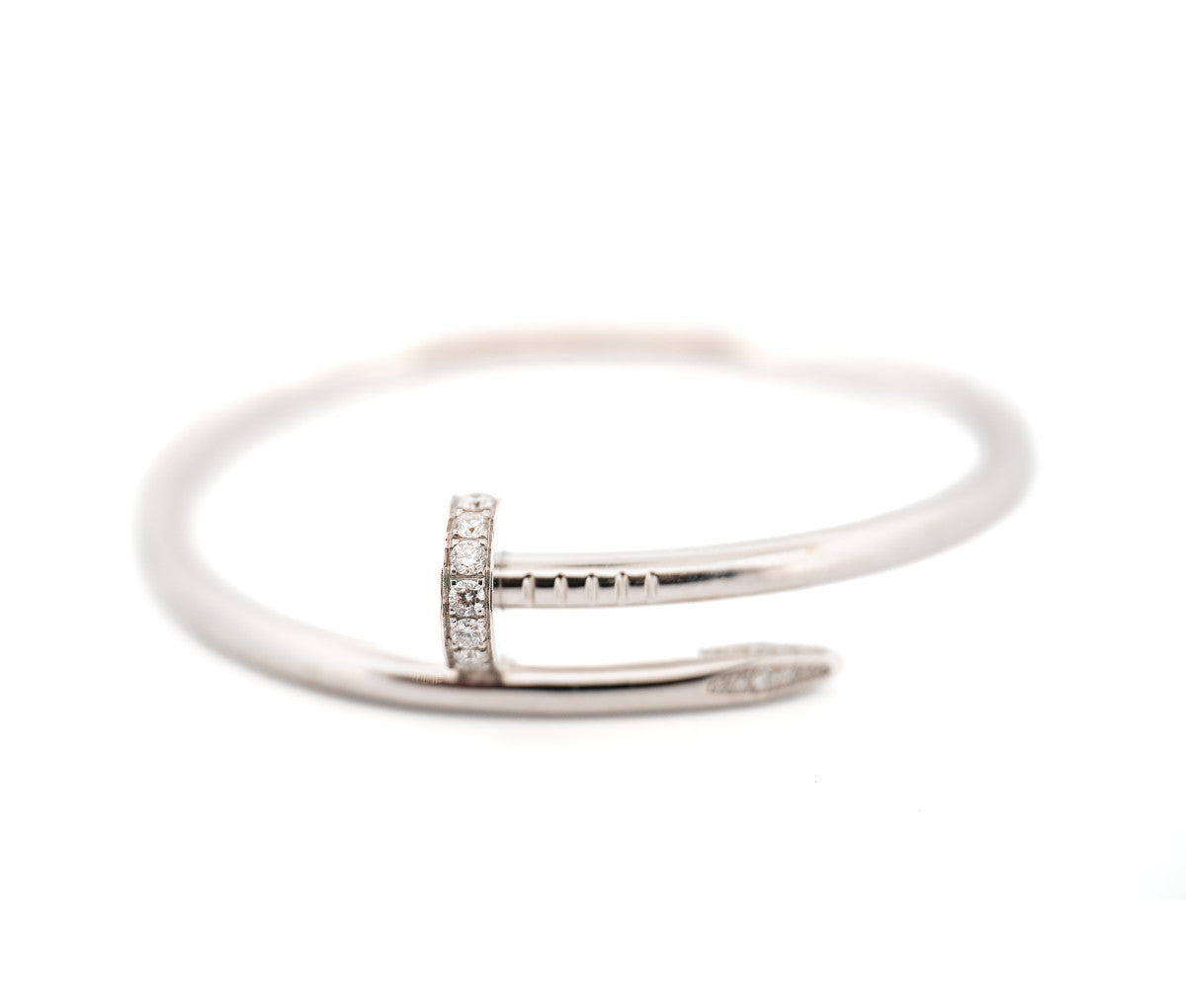Cartier 18K White Gold Diamond Juste Un Clou Nail Bracelet