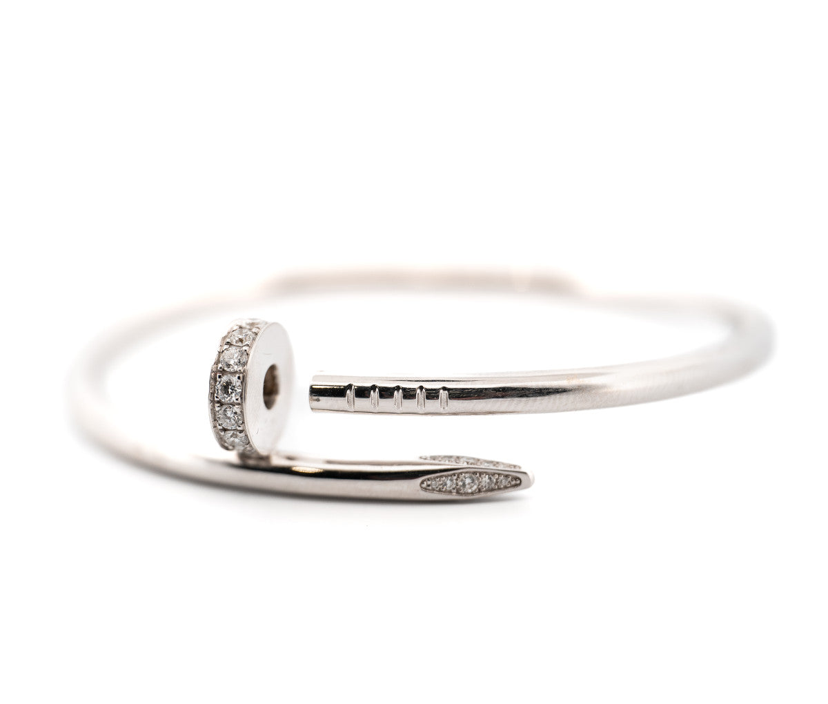 Cartier 18K White Gold Diamond Juste Un Clou Nail Bracelet
