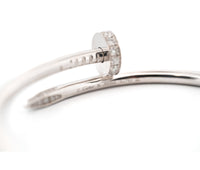 Cartier 18K White Gold Diamond Juste Un Clou Nail Bracelet