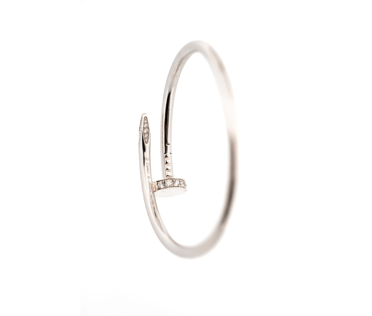 Cartier 18K White Gold Diamond Juste Un Clou Nail Bracelet