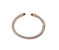 David Yurman Sterling Silver 925 & 18K .80ct Diamond & Citrine Waverly Bracelet