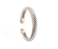 David Yurman Sterling Silver 925 & 18K .80ct Diamond & Citrine Waverly Bracelet