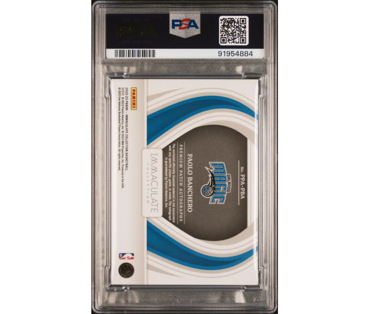 2022 Immaculate Paolo Banchero Premium Patch Auto /50 PSA 9