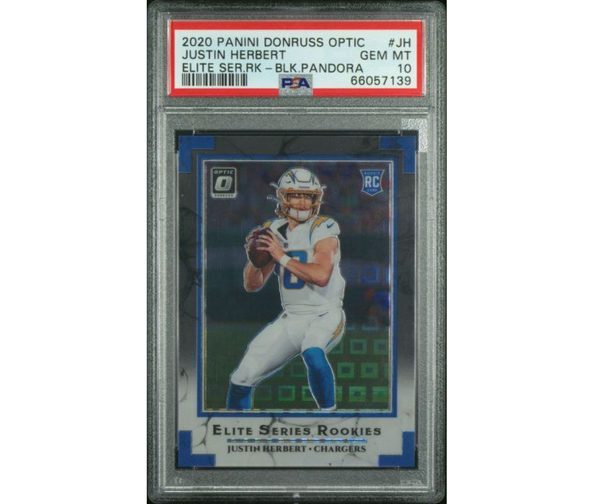 2020 Panini Donruss Optic Elite Series Justin Herbert Black Pandora RC /25