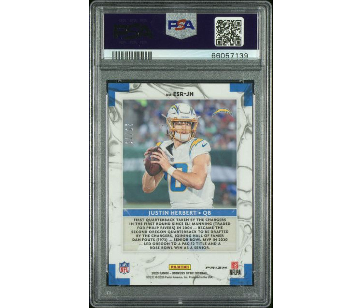 2020 Panini Donruss Optic Elite Series Justin Herbert Black Pandora RC /25