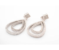 14K White Gold 2.00Ct Diamond  Loop Earrings
