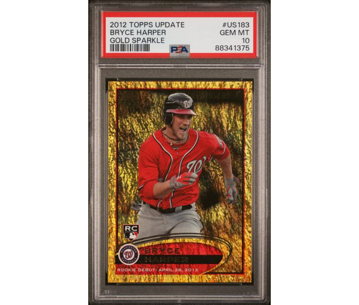 2012 Topps Update Bryce Harper Gold Sparkle Rookie PSA 10