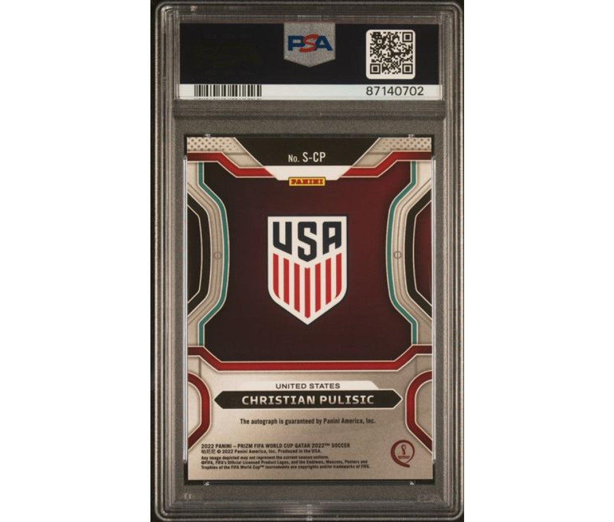 2022 Prizm W/C Qatar Signatures Christian Pulisic PSA 10