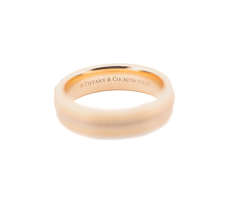 Tiffany & Co 18K Rose Gold .73ct Diamond T Ring