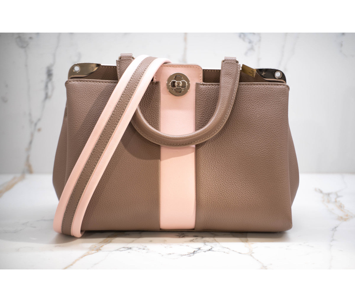 Louis Vuitton Grey Leather Astrid Top Handle Tote