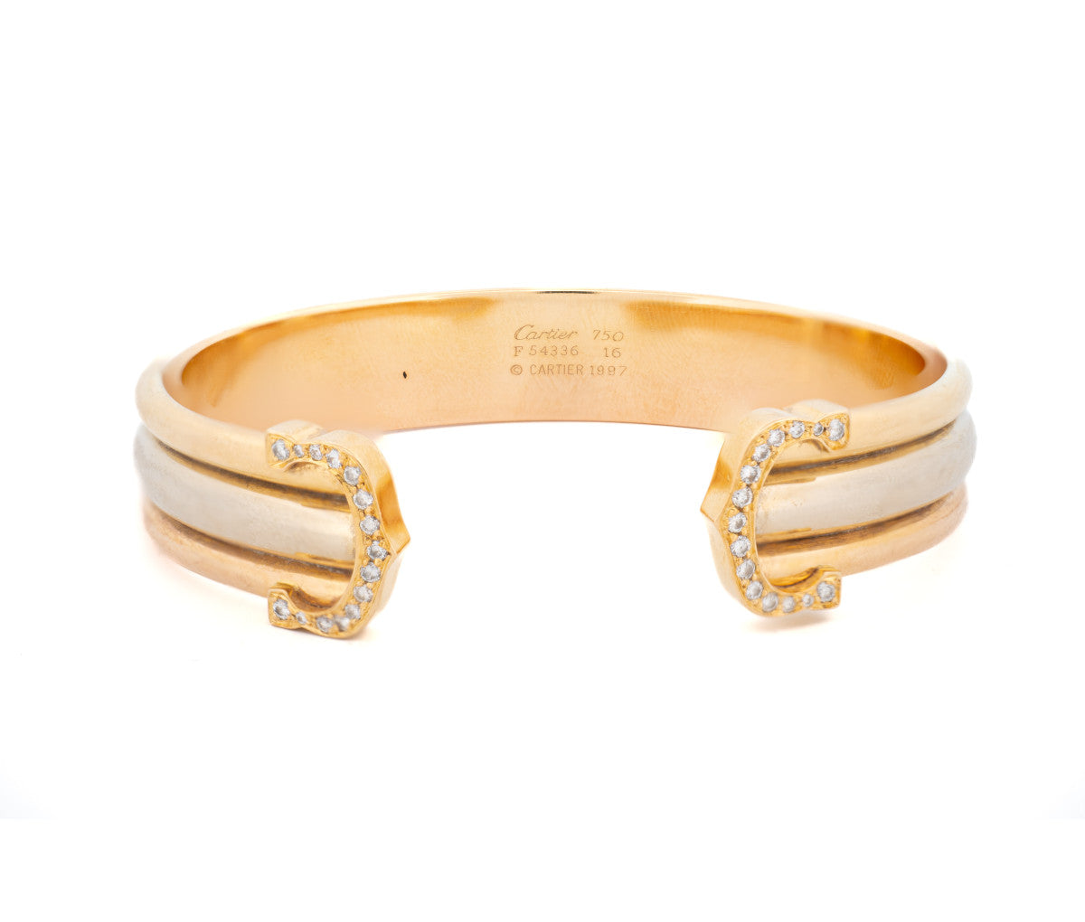 Cartier Tri-Tone Demi-Parure, 'C de Cartier' Diamond Bracelet