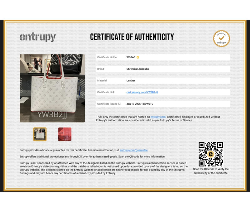 Christian Louboutin White Leather Perforated Large Cabata Tote