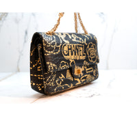 Chanel Black Embossed Graffiti Reissue 2.55 Shoulder Bag