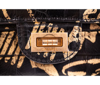 Chanel Black Embossed Graffiti Reissue 2.55 Shoulder Bag