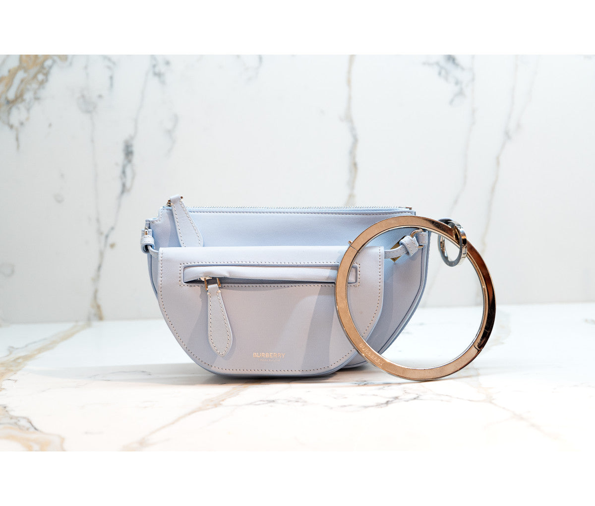 Burberry Blue Leaher Mini Double Olympia Pochette