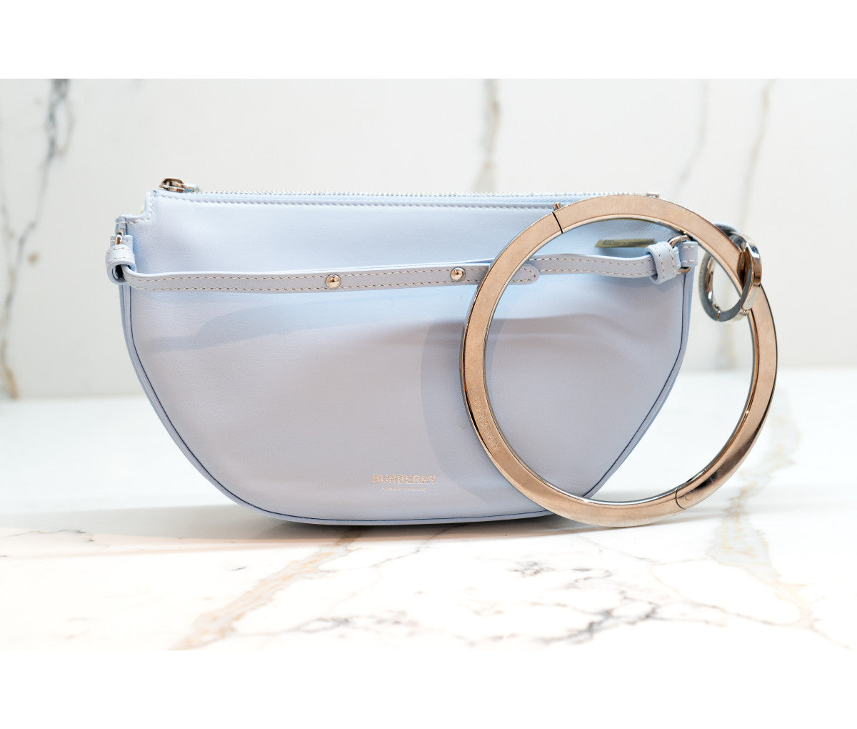 Burberry Blue Leaher Mini Double Olympia Pochette