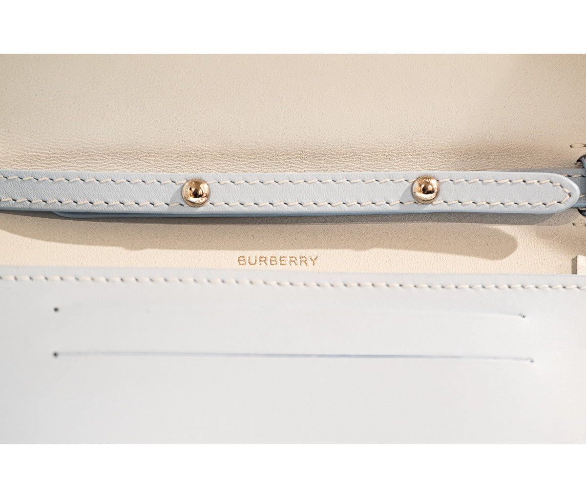 Burberry Blue Leaher Mini Double Olympia Pochette