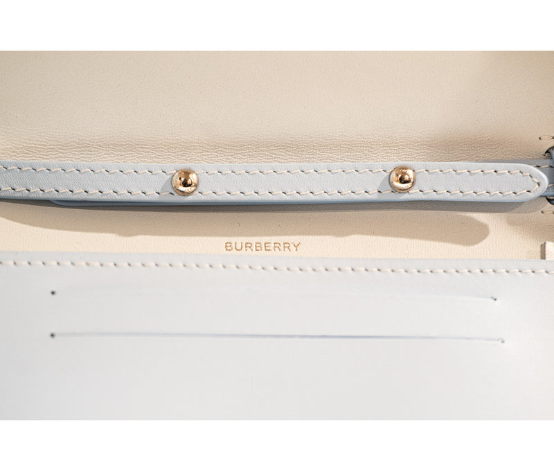 Burberry Blue Leaher Mini Double Olympia Pochette
