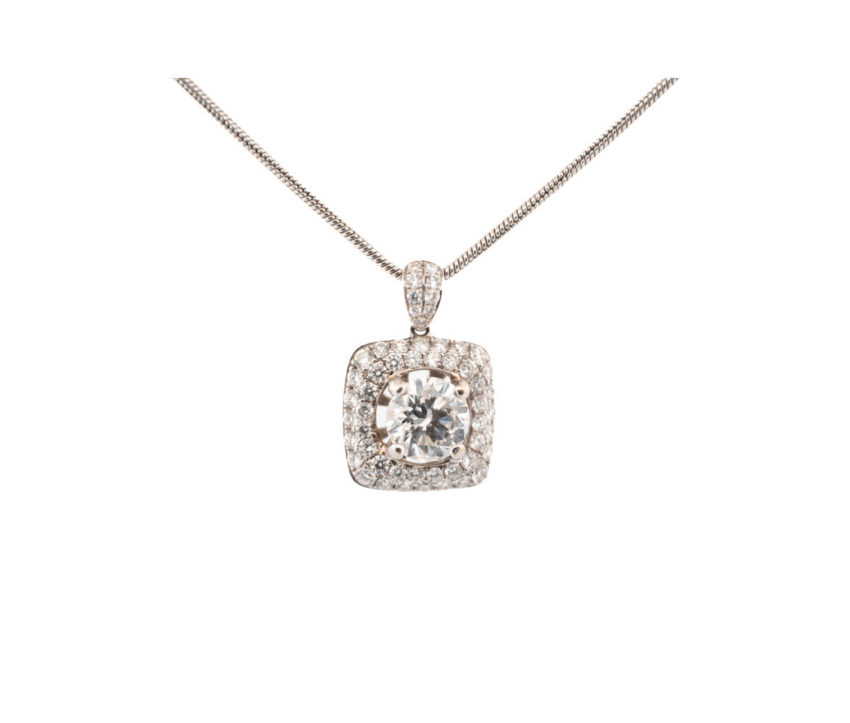 Women's 18K & Platinum Diamond Pendant Necklace