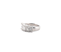 Platinum Marquis and Round Diamond Band