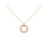 18k Rose Gold Tiffany and Co T1 Circle Pendant with Pavé Diamonds
