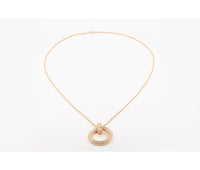 18k Rose Gold Tiffany and Co T1 Circle Pendant with Pavé Diamonds
