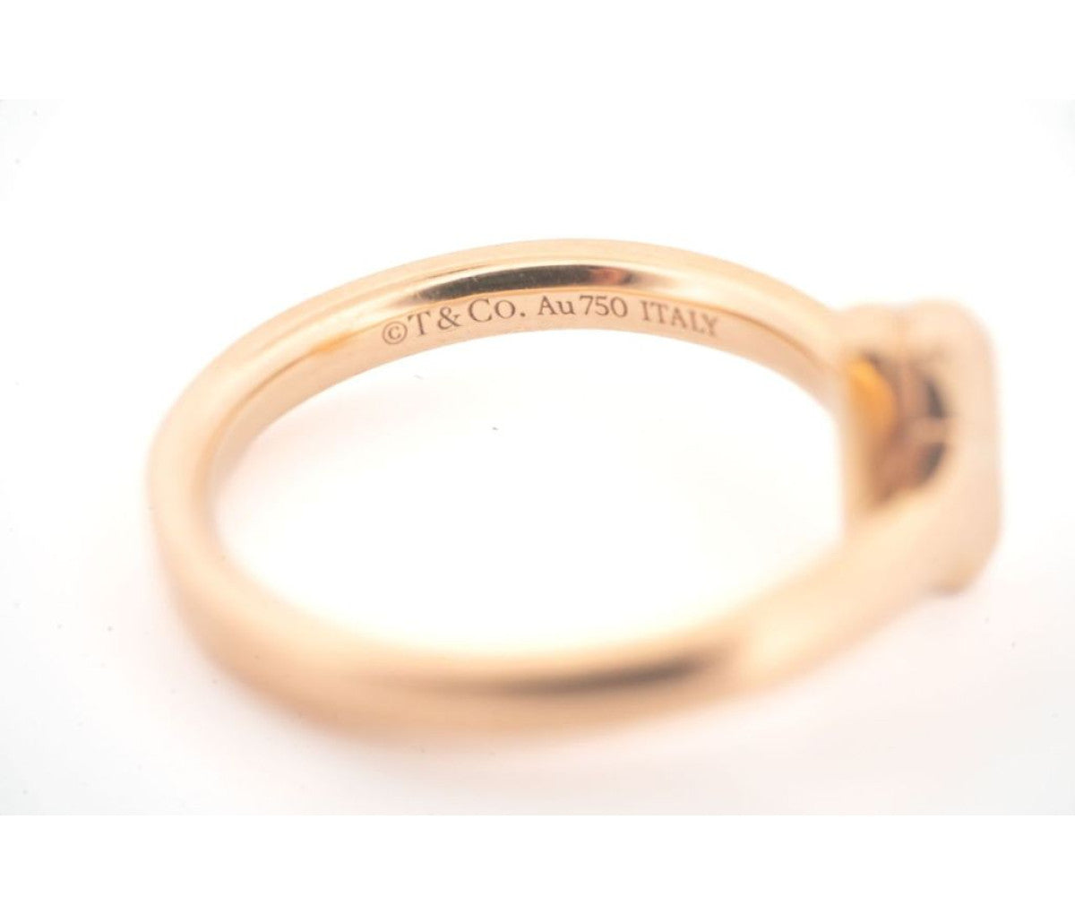 18k Rose Gold Tiffany and Co T1 Ring with .08ct in Diamonds